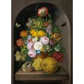 РЕПРОДУКЦИИ НА КАРТИНИ Натюрморт с цветя, плодове и гнездо (1815)